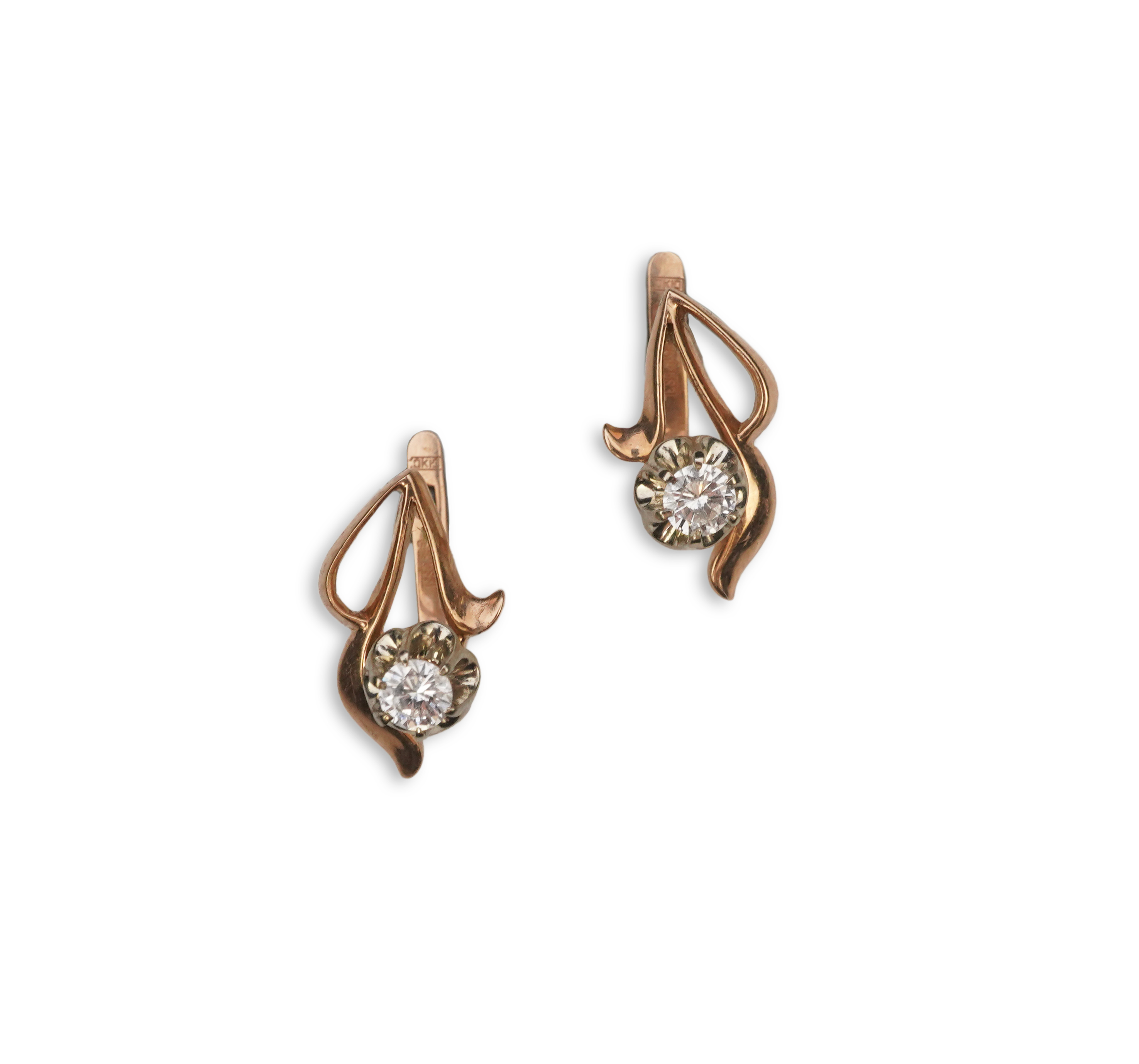 A pair of diamond earrings